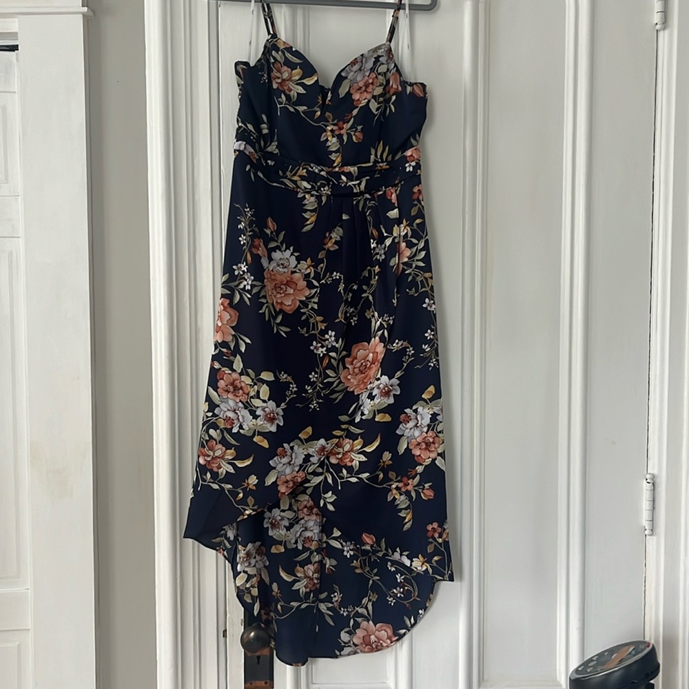 Women’s Lulus high low blue floral dress